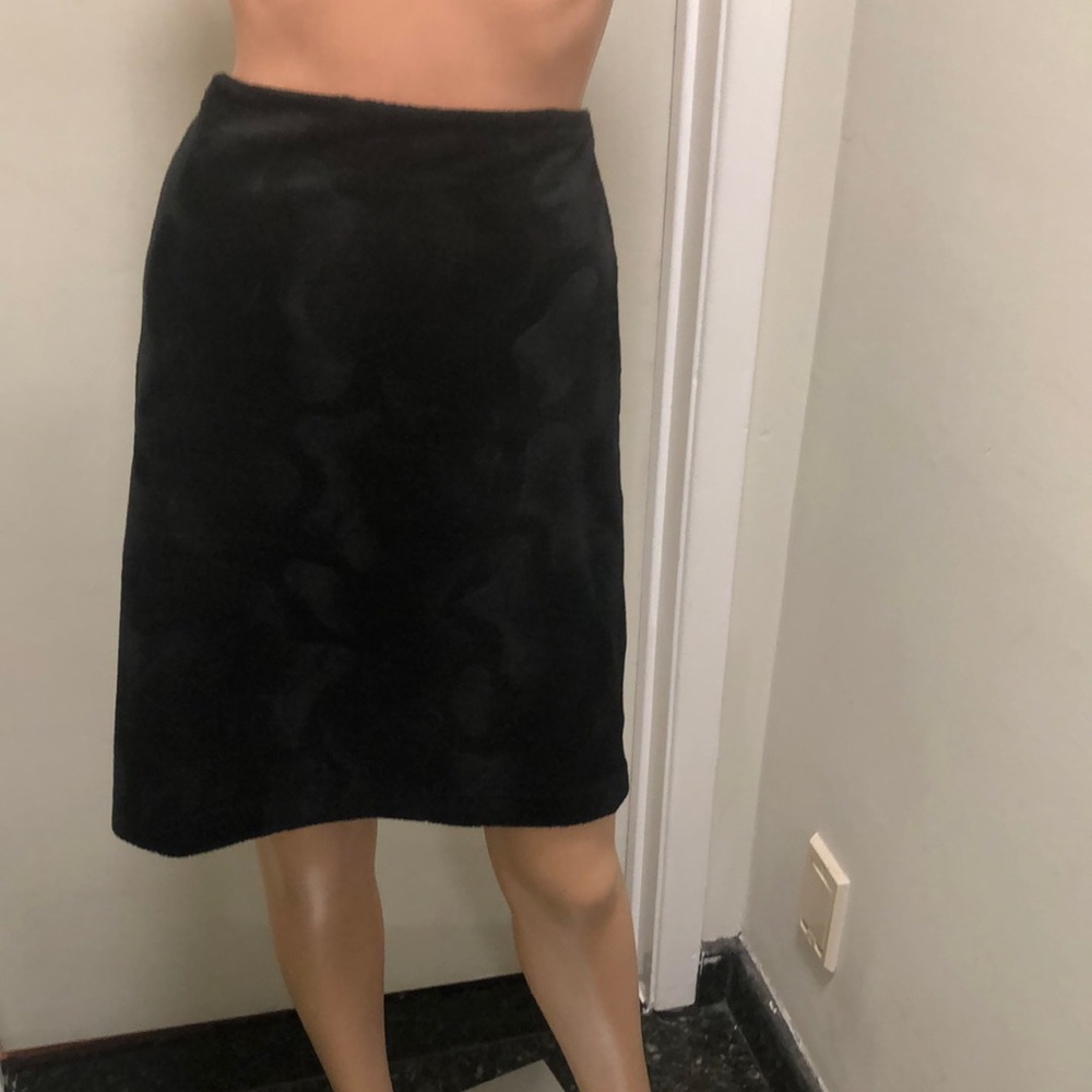 Gently used black velvet skirt wavy design